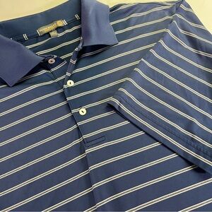 Peter Millar L Summer Comfort Blue Striped Men's Polo